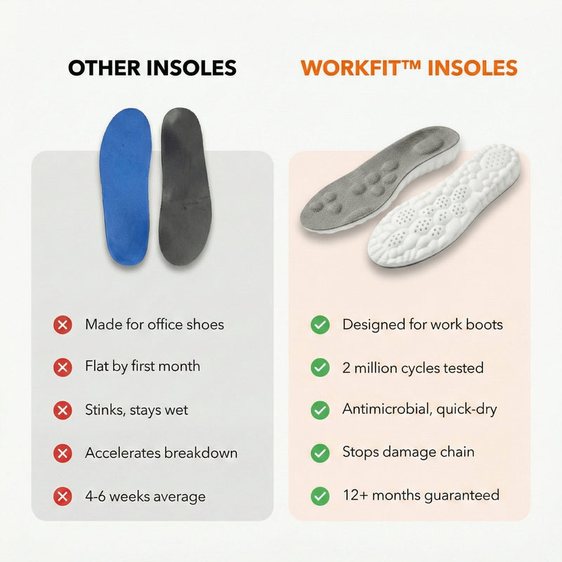 Durable insole insert for 12-hour shift comfort and pain relief
