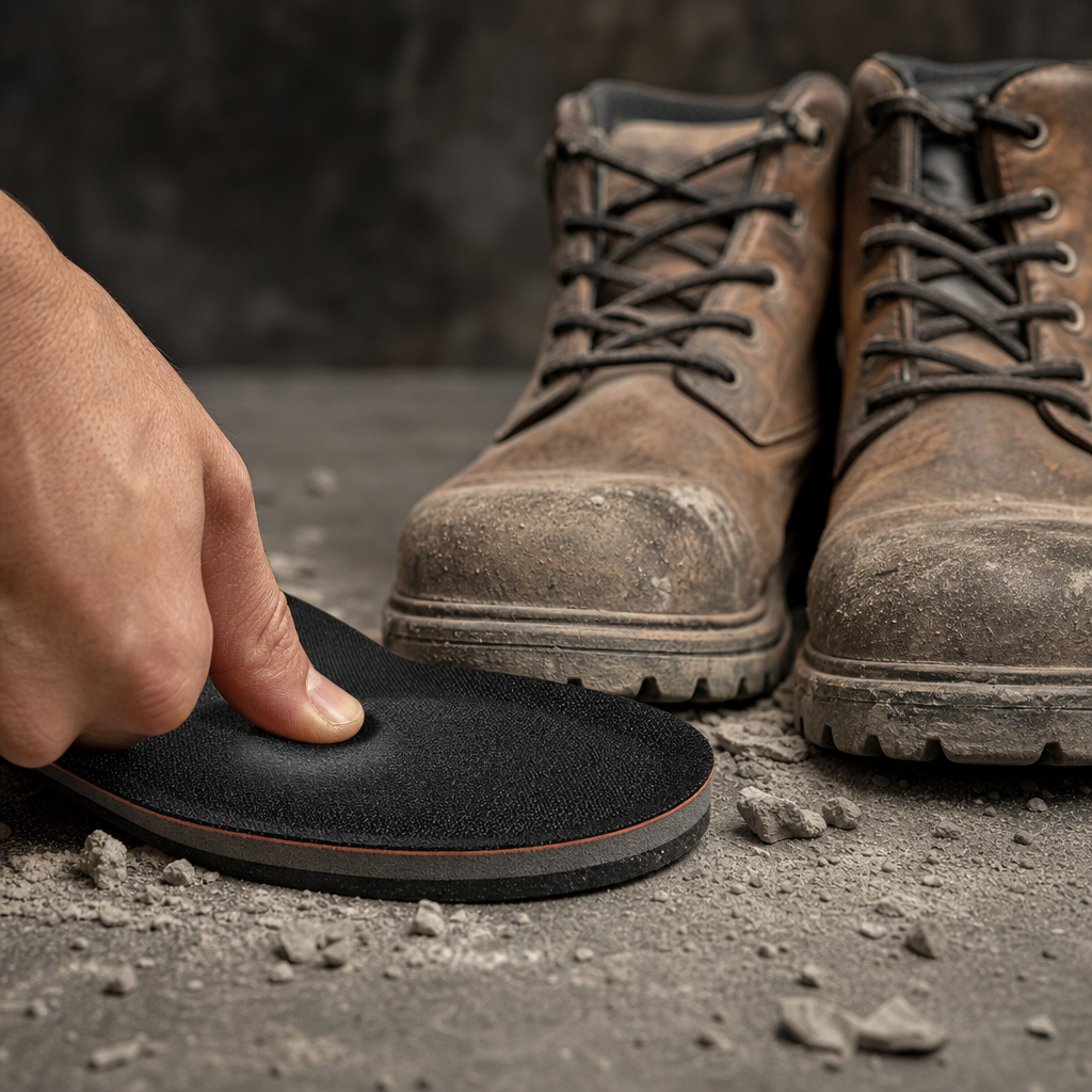 WorkFit insole springing back under pressure